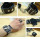 B-0829 Fashion Leather Balck White Punk Personality Skull Rivet Adjustable Cuff Bangle Bracelet with Finger Ring Unisex Bracelets