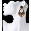 E-3944 Fashion Bohemian Vintage Gold Silver Plated Carving  Drop Shape Dangle Earrings For women Jewelry
