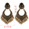 E-3944 Fashion Bohemian Vintage Gold Silver Plated Carving  Drop Shape Dangle Earrings For women Jewelry