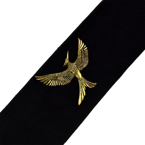 N-6578 Fashion Vintage Antique Bronze The Hunger Games Bird Necklace Choker Wide Black Solid Velvet Necklaces