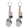 E-3941 Hot Sale Women's Long Earrings Silver Plated Alloy Chain Tassel Fringe Shiny Plates Dangle Drop Earrings Fashion Jewelry