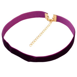 N-6587 Fashion Vintage Antique Necklace Choker Wide Purple Solid Velvet Necklaces for Women