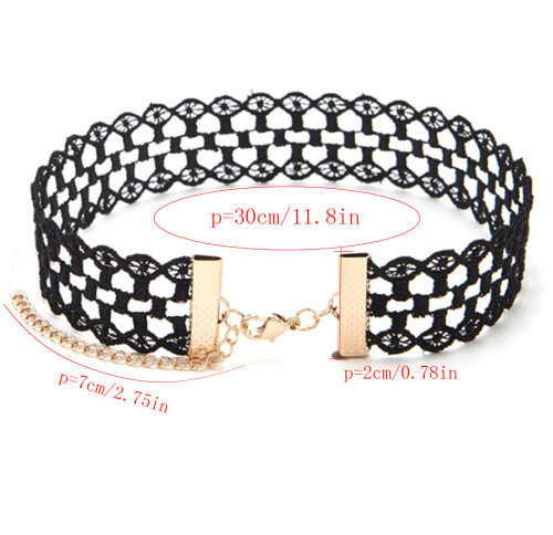 N-6590 3 Colors Fashion Vintage Black Lace Velvet Collars Necklace Choker Short Clavicle Chain for Women Jewelry
