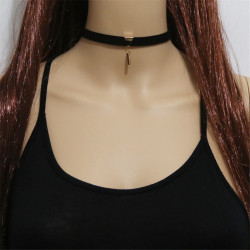 N-6586 Harajuku Collar Bib Neckchain Geometry Short Triangle Perndant Necklace