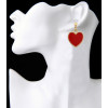 E-3950 Korea Style Gold Plated Red Acrylic Heart Dangle Earrings