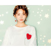 E-3950 Korea Style Gold Plated Red Acrylic Heart Dangle Earrings