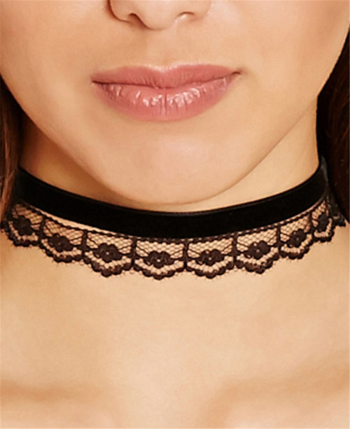N-6592 Women Fashion  Black Lace Choker Necklaces Punk Gothic  Handmade Adjustable Neck Goth Boho Style Jewelry
