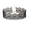 N-6592 Women Fashion  Black Lace Choker Necklaces Punk Gothic  Handmade Adjustable Neck Goth Boho Style Jewelry