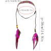 F-0381 Bohemian Handmade Embroidery Flower Elastic Rope Chain Wooden Beaded Feather Tassel Headdress Hairband Women Jewelry