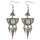 E-3953 Fashion Retro Drop Dangle Hook Earrings Exaggerated Alloy Gemstone Triangle Tassels Earring for Lady