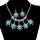 N-6608 Bohemian Turkish Ethnic Inlay Rhinestone Turquoise Tortoise /Leaf/Elephant Shape Pendant Necklaces Earrings For Women Set Jewelry