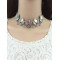 N-6611 Fashion Collar Bib Neckchain Geometry Diamond Shape Crystal Rhinestones Short Chain Necklace  2 Colors