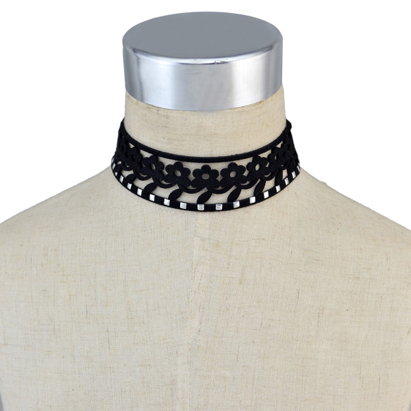 N-6621 Fashion Black Lace Sexy Choker Necklaces Punk Gothic Handmade Adjustable for Women Jewelry