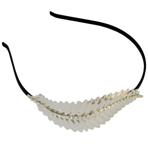 F-0383 New Design Fashion Hairband Leaf Shape Inlay Crystal Alloy Hair Jewelry for Girl Hair Accessories