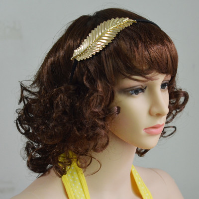 F-0383 New Design Fashion Hairband Leaf Shape Inlay Crystal Alloy Hair Jewelry for Girl Hair Accessories