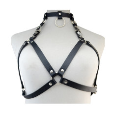 N-6614 New Design Punk Style Black Pu Leather Sexy Bondage Straps Bra Body Harness Queen Lingerie Belt Body Chain Women Body Jewelry
