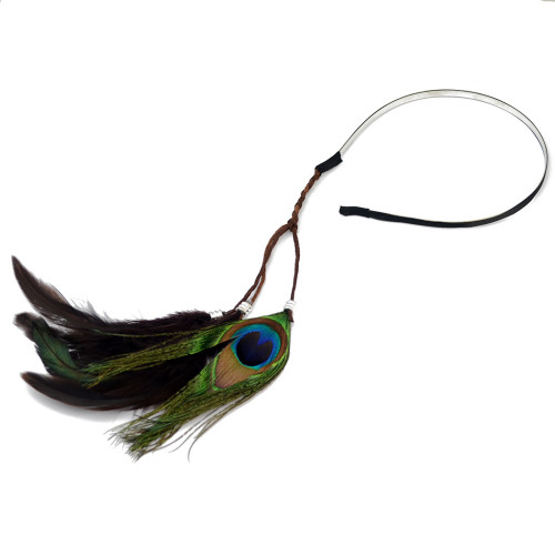 F-0384 New Design Bohemian Handmade Ethnic Tribal Leather Feather Tassel Hairband Hairwear For Women Hair Jewelry