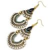 E-3587 New Fashion Bohemia Gold Plated Multicolor Rhinestone & Resins Beads Large Dangling Earrings For Women Jewelry