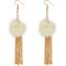 E-3958 Fashion Gold Plated Long Tassel Fur Resin Beads Dangle Earrings for Women &Girl 's Jewelry