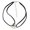 N-6629 Hot Sale Black Velvet Leather Chain Silver Sun Shape Decoration Choker Short Clavicle Necklaces Women & Girls Jewelry
