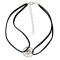 N-6629 Hot Sale Black Velvet Leather Chain Silver Sun Shape Decoration Choker Short Clavicle Necklaces Women & Girls Jewelry