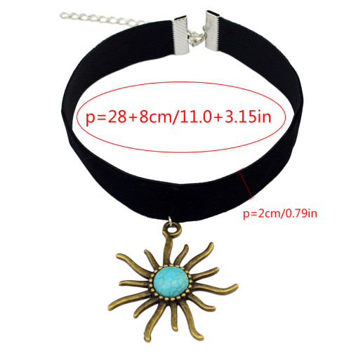 N-6635 Fashion Velvet Chain Silver Gold Choker Collar Pendant Short Clavicle Necklaces for Women Jewelry