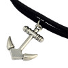 N-6639 Black Velvet Double Chain Anchor Pendant Choker Necklace
