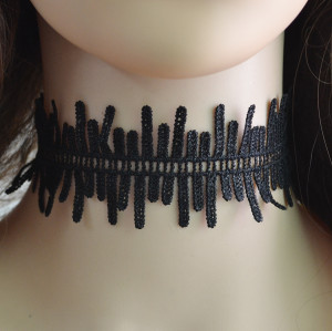 N-6638 Fashion Vintage Punk Gothic Black Lace Sexy Choker Necklaces  Handmade Adjustable for Women Jewelry