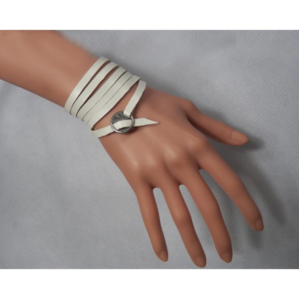 B-0834 3Colors Fashion Silver Alloy Leather Bracelet  Unisex Bracelets For Women Jewelry