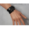 B-0834 3Colors Fashion Silver Alloy Leather Bracelet  Unisex Bracelets For Women Jewelry