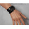 B-0834 3Colors Fashion Silver Alloy Leather Bracelet  Unisex Bracelets For Women Jewelry