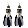 E-3963 Bohemian Vintage Tassel Feather Drop Earring Hook Earrings 4 Colors