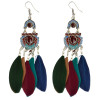E-3963 Bohemian Vintage Tassel Feather Drop Earring Hook Earrings 4 Colors