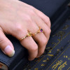 R-1426 4pcs/set Fashion Vintage Gold Joint Knuckle Nail Crystal Rhinestone Midi Ring Set Jewelry for Women