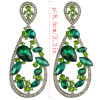 E-3967 High Quality Fashion 4 colors silver plated alloy geometry shape inlay crystal rhinestone shiny luxury big dangle drop earrings women & girls jewelry