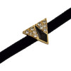 N-6653 2pcs/set Solid Black/Red Velvet Gold Plated Pearl Heart Moon Triangle Pendants Rhinestones Choker Necklace Multilayer Necklaces