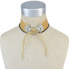 N-6654 2 Pcs/Set Fashion Black Khaki Velvet Chain Crystal Rhinestone Flower Shape Bow Knot Choker Short Clavicle Necklace Women & Girls Jewelry