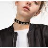 N-6497  Women Black Retro Velvet  Crystal Collars Necklace Choker Short Clavicle Chain