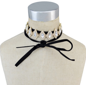 N-6657 Fashion Wedding Jewelry Horse Eyes Rhinestones Crystal Choker Necklace for Bridal