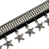 N-6659 Vintage Red Black Leather Star Pendant Rhinestones Crystal Choker Collar  Necklace for Women Jewelry