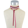 N-6659 Vintage Red Black Leather Star Pendant Rhinestones Crystal Choker Collar  Necklace for Women Jewelry