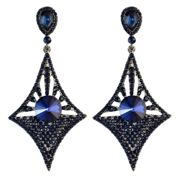 E-3973 Generous Big Long Drop Earrings Crystal Diamond Design Dangle Zircon Stud Earring 5 Colors