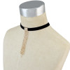 N-6666 Gold Silver Velvet Crystal Rhinestone Pendant Chain Choker Short Clavicle Necklace Women & Girls Jewelry