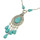 N-6661 Vintage Tibetan Silver Plated Alloy Big Water drop Shape Turquoise Beads Tassel Pendant Long Necklaces Women Girls Jewelry