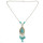 N-6661 Vintage Tibetan Silver Plated Alloy Big Water drop Shape Turquoise Beads Tassel Pendant Long Necklaces Women Girls Jewelry