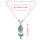 N-6661 Vintage Tibetan Silver Plated Alloy Big Water drop Shape Turquoise Beads Tassel Pendant Long Necklaces Women Girls Jewelry