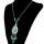 N-6661 Vintage Tibetan Silver Plated Alloy Big Water drop Shape Turquoise Beads Tassel Pendant Long Necklaces Women Girls Jewelry