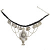 N-6669 Vintage Silver Plated Leather Alloy Round Portrait Tassel Pendant Long Necklaces Women Girls Jewelry