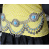 N-6675 * NBohemain Fashion Gypsy Silver Plated Alloy Coin Tassel Blue Resin Beads Belly Body Chain Waist Chain Body Jewelry