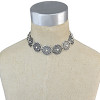 N-6678 Bohemian Vintage Silver Choker Necklace Carved Flower Necklaces Women & Girls Jewelry